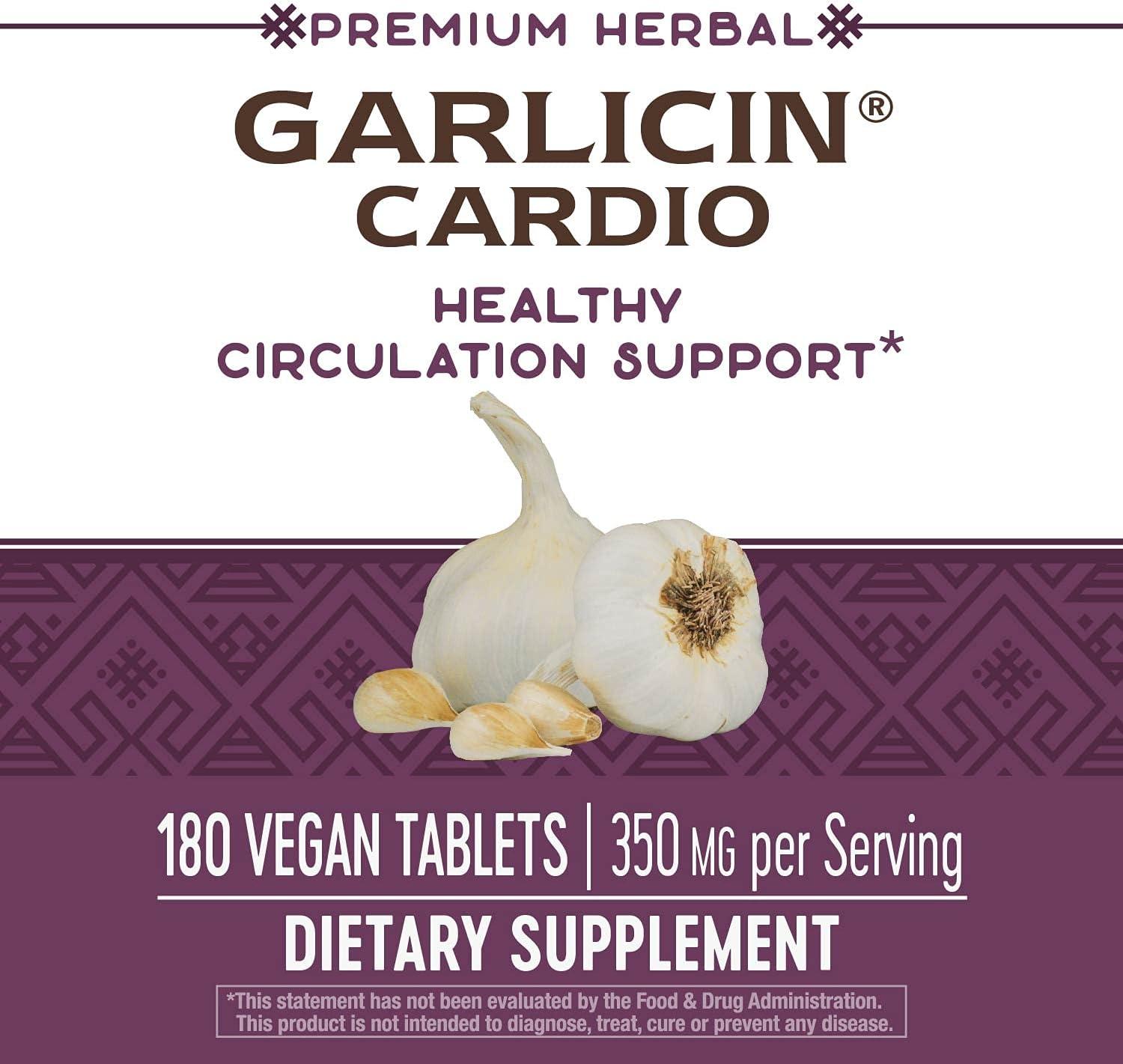 image:imageNatures Way Garlicin Cardio Premium Herbal Supports Healthy Circulation No Garlic Taste Vegan Garlic Supplements 180 Tablets Packaging May Vary