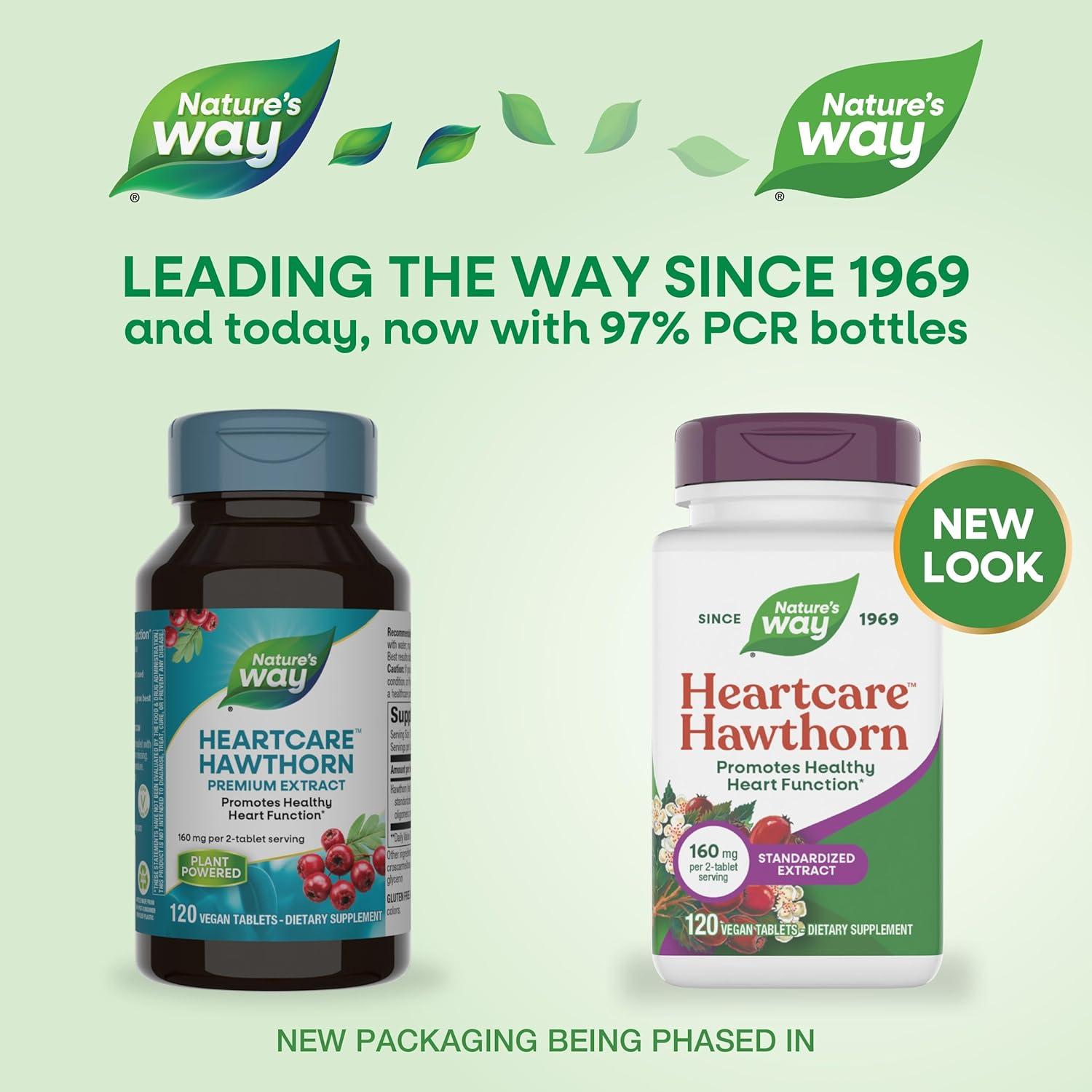 image:imageNatures Way HeartCare Hawthorn Standardized Extract Promotes Healthy Heart Function Gluten free 120 Tablets Packaging May Vary