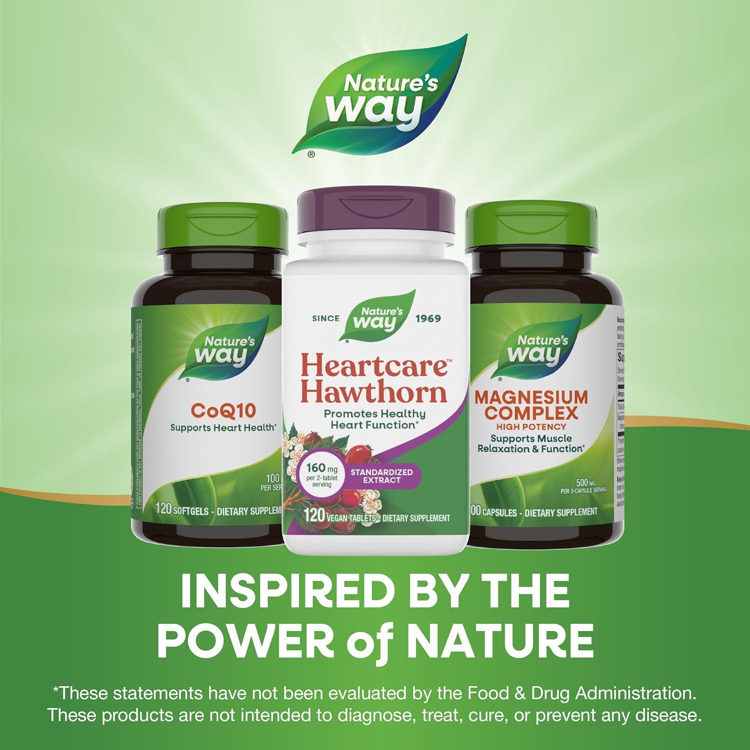 image:imageNatures Way HeartCare Hawthorn Standardized Extract Promotes Healthy Heart Function Gluten free 120 Tablets Packaging May Vary