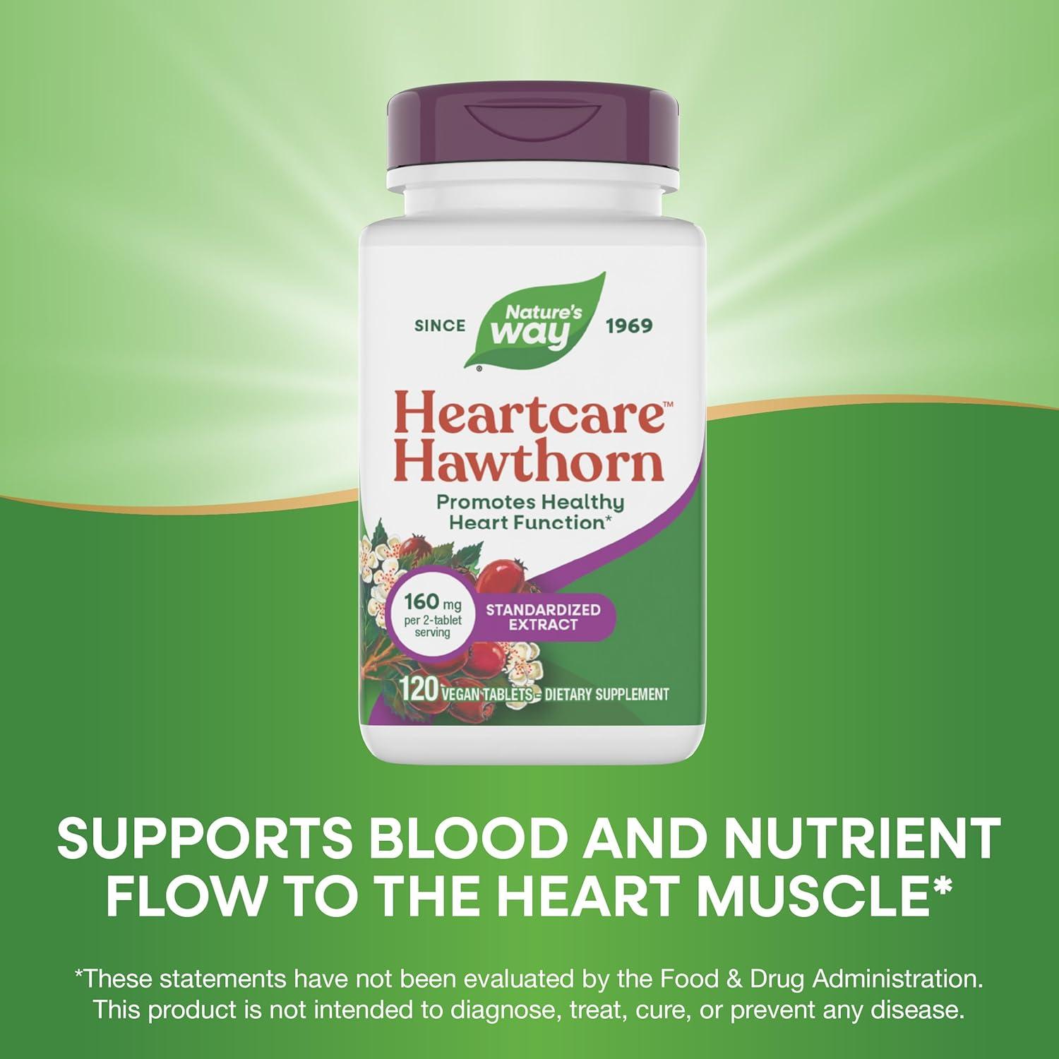 image:imageNatures Way HeartCare Hawthorn Standardized Extract Promotes Healthy Heart Function Gluten free 120 Tablets Packaging May Vary