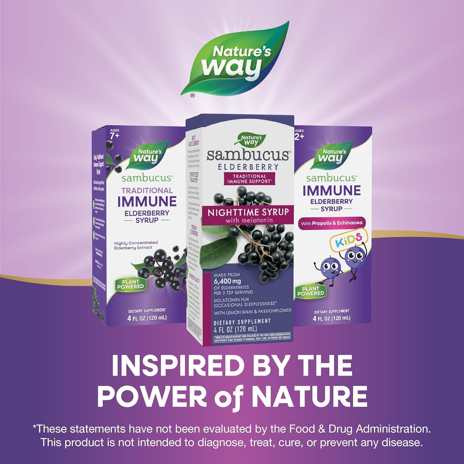 image:imageNatures Way Sambucus NightTime Elderberry Syrup with Melatonin Supports Restful Sleep 4 Fl Oz