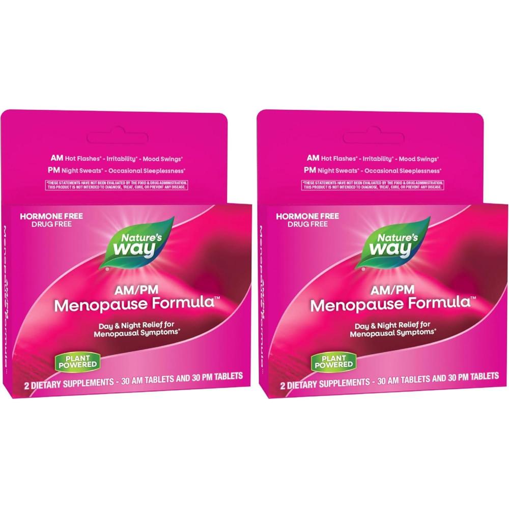image:imageEnzymatic Therapy AM PM Menopause HormoneFree Formula Daytime Energy amp Restful Sleep 60 Count60 Count Pack of 2