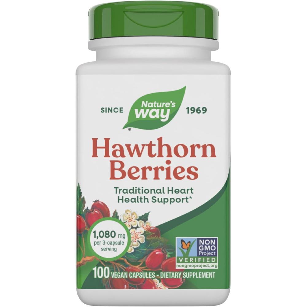 image:imageNatures Way Herbal Hawthorn Berries Traditional Heart Health Support 100 Vegan Capsules Packaging May Vary100 Count Pack of 1