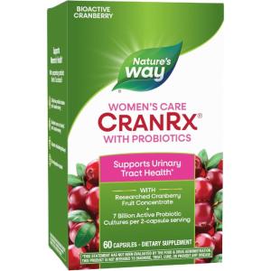 Nature’s Way Women’s Care CranRx with Probiotics, Supports Urinary Health*, Vitamin C, Cranberry, 7 Billion Live Cultures per 2-Capsule Serving, 60 Capsules (Packaging May Vary)