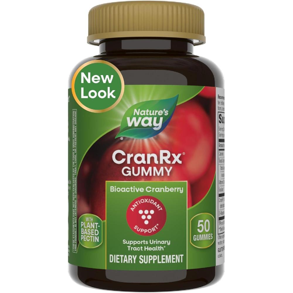 image:imageNatures Way CranRx Cranberry Gummies Urinary Tract Health Support 100 Whole Cranberry Fruit Concentrate with DMannose Vitamin C 50 Gummies Packaging May Vary