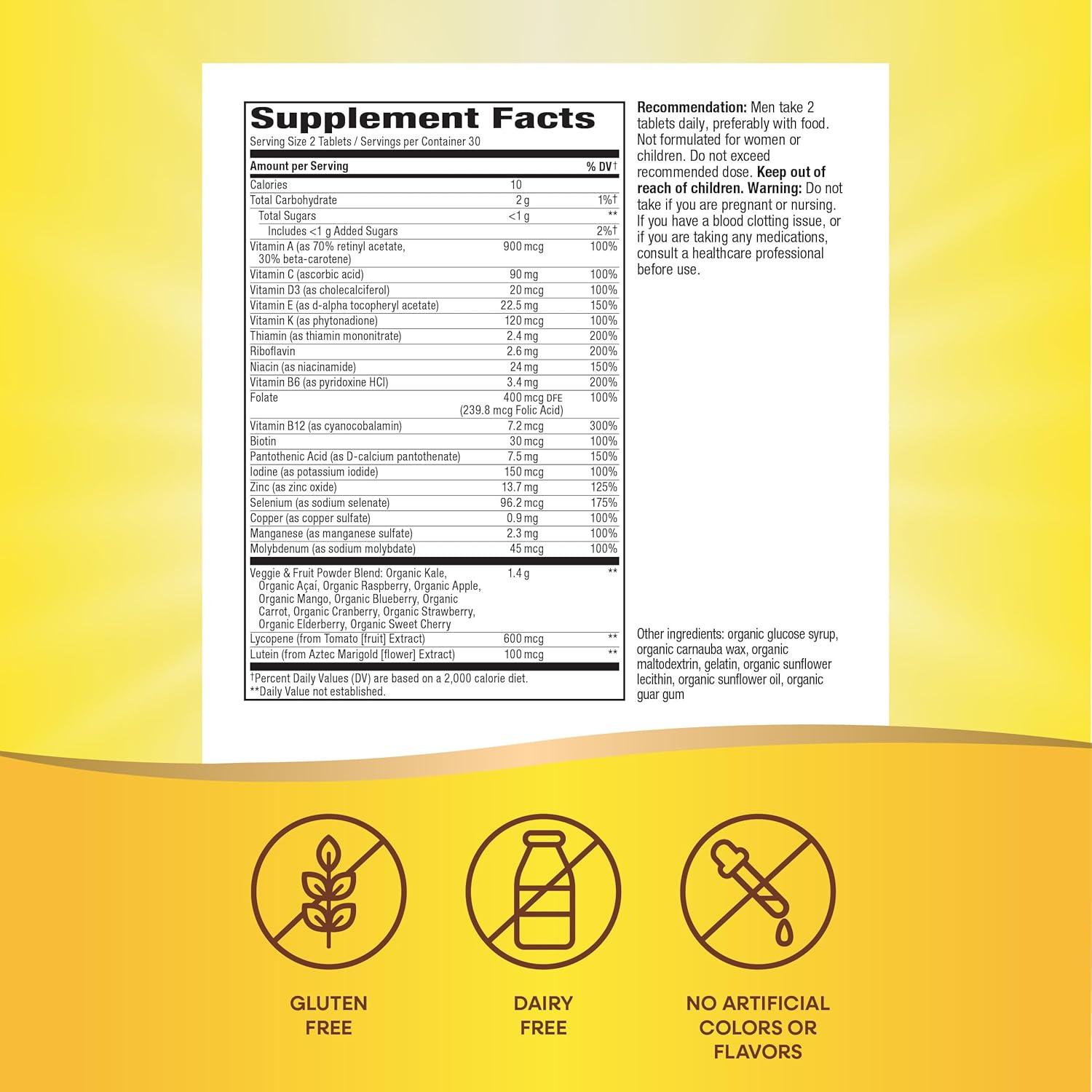 image:imageNatures Way Alive Garden Goodness Mens Multivitamin One Serving of Veggies and Fruits1 High Potency BVitamins 60 Tablets Packaging May Vary