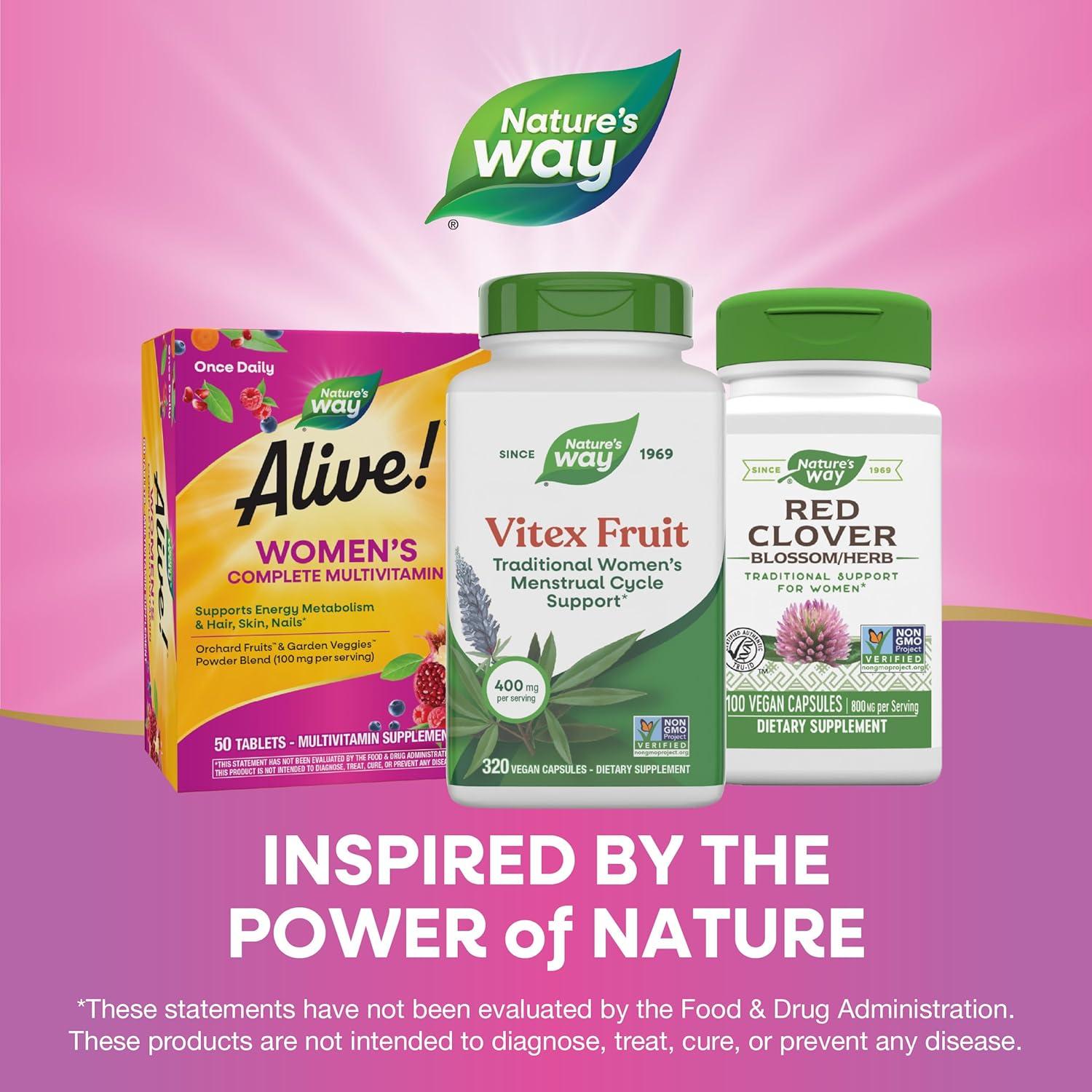 image:imageNatures Way Vitex Fruit Traditional Menstrual Cycle Support Traditional Womens Health Support Chasteberry Supplement for Women Vegan 320 Capsules Packaging May Vary320 Count Pack of 1