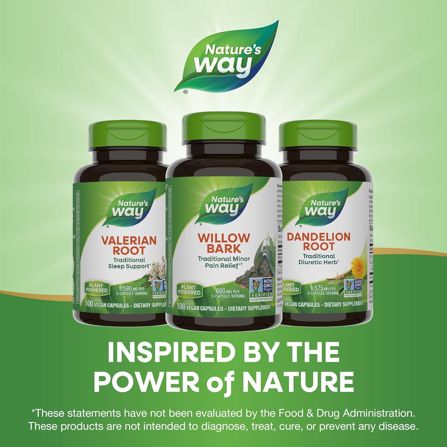 image:imageNatures Way Willow Bark Traditional Relief of Discomfort Due to Occasional Overexertion NonGMO Project Verified 680 mg per Serving 100 Vegan Capsules100 Count Pack of 1
