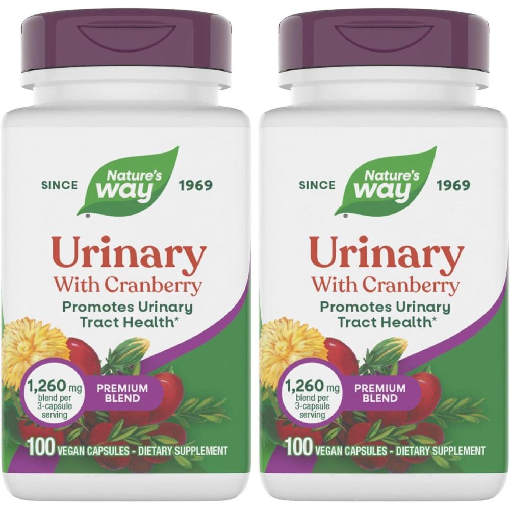 image:imageNatures Way Urinary with Cranberry Premium Blend Promotes Urinary Tract Health with Cranberry Dandelion Vegan NonGMO Project Verified 100 Capsules Packaging May Vary100 Count Pack of 2