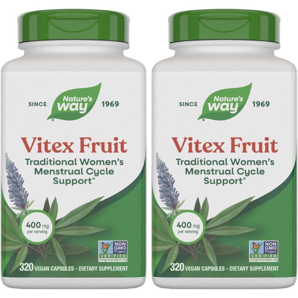 image:imageNatures Way Vitex Fruit Traditional Menstrual Cycle Support Traditional Womens Health Support Chasteberry Supplement for Women Vegan 320 Capsules Packaging May Vary320 Count Pack of 2