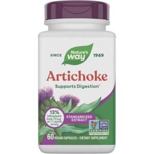 Nature’s Way Artichoke, Digestion Support*, Non-GMO Project Verified, Vegan, Gluten-Free, 60 Capsules (Packaging May Vary)