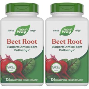 Nature’s Way Beet Root Capsules, Supports Antioxidant Pathways*, Helps Neutralize Free Radicals*, 1000 mg per 2-Capsule Serving, Vegan, 320 Count (Packaging May Vary)(320 Count (Pack of 2))