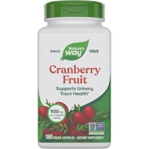 Nature’s Way Cranberry Fruit, Cranberry Supplements, Supports Urinary Tract Health*, 930 mg per 2-Capsule Serving, 180 Capsules (Packaging May Vary)(180 Count (Pack of 1))