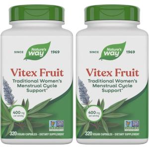 Nature’s Way Vitex Fruit, Traditional Menstrual Cycle Support*, Traditional Women’s Health Support*, Chasteberry Supplement for Women, Vegan, 320 Capsules (Packaging May Vary)(320 Count (Pack of 2))
