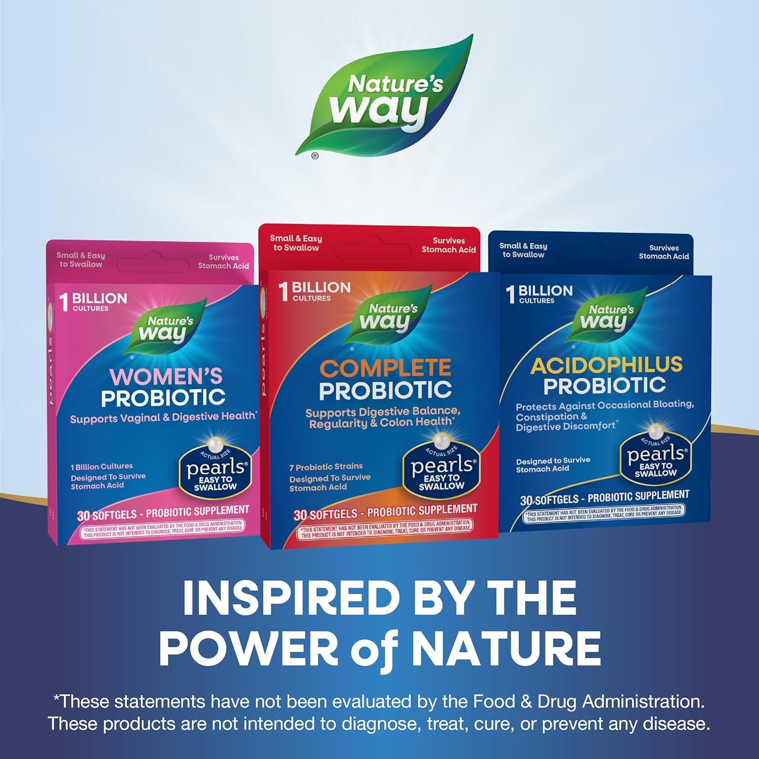 image:imageNatures Way Complete Probiotic Pearls Supports Digestive Balance 1 Billion Live Cultures Supplement for Men and Women No Refrigeration Required 30 softgels30 Count Pack of 2