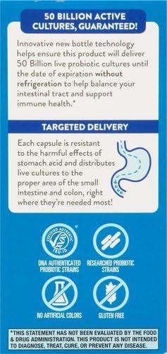 image:imageNatures Way Extra Strength1 Fortify Probiotic Probiotics for Digestive Health Prebiotics 50 Billion Live Cultures Digestive amp Immune Health Support 30 Capsules30 Count Pack of 2
