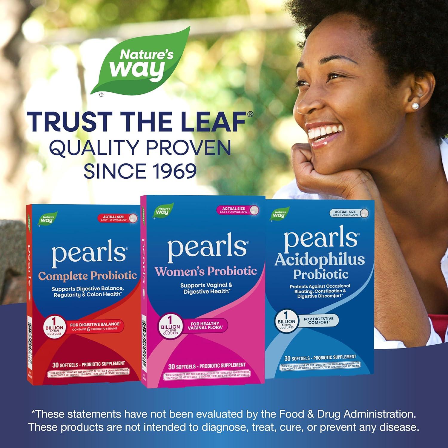 image:imageNatures Way Womens Probiotic Pearls Supports Vaginal and Digestive Health Protects Against Occasional Constipation amp Bloating 1 Billion Live Cultures 30 Softgels Packaging May Vary