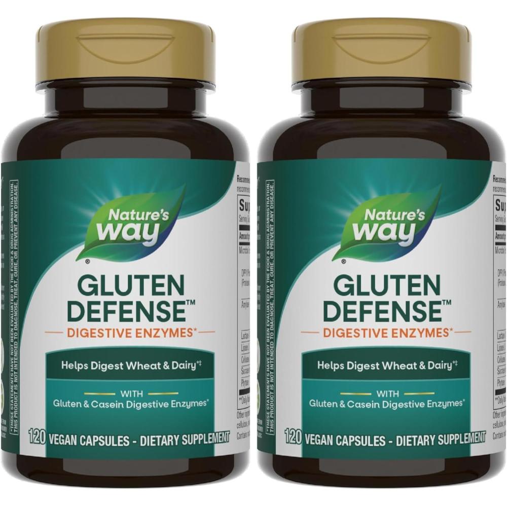image:imageEnzymatic Therapy Gluten Defense Gluten amp Casein Targeted Digestive Enyzmes 120 VCaps Packaging May Vary120 Count Pack of 2