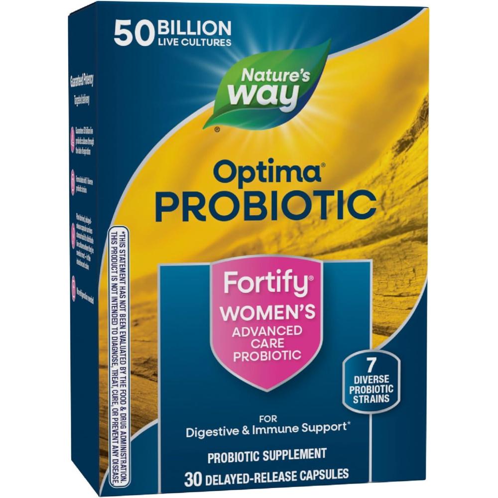 image:imageNatures Way Fortify Optima Womens Probiotics 50 Billion Live Cultures 7 Strains Supports Digestive and Immune Health 30 Capsules Packaging May Vary