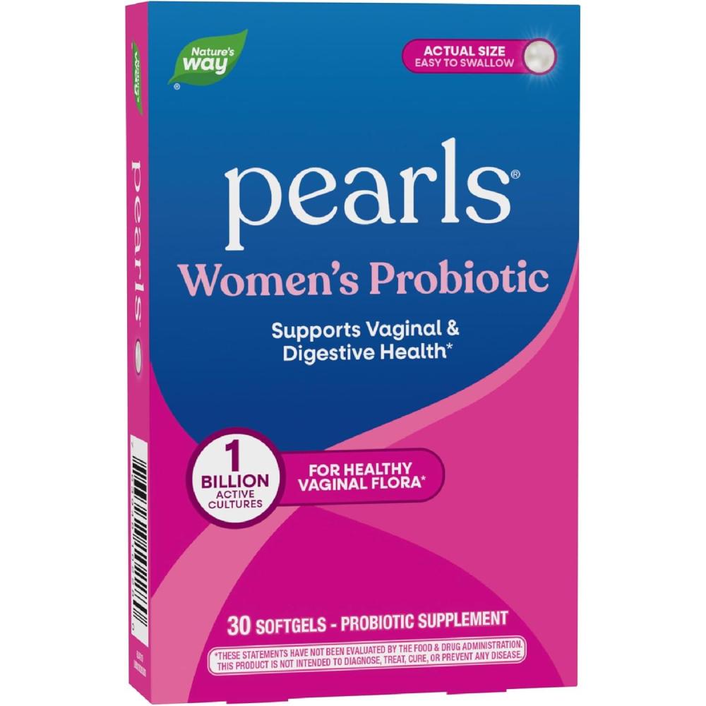 image:imageNatures Way Womens Probiotic Pearls Supports Vaginal and Digestive Health Protects Against Occasional Constipation amp Bloating 1 Billion Live Cultures 30 Softgels Packaging May Vary