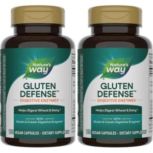 Enzymatic Therapy Gluten Defense, Gluten & Casein Targeted Digestive Enyzmes, 120 VCaps (Packaging May Vary)(120 Count (Pack of 2))