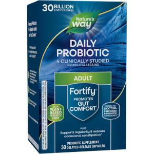 Nature’s Way Fortify Daily Probiotic, 30 Billion Live Cultures, 11 Strains, Prebiotics, 30 Capsules(30 Count (Pack of 1))