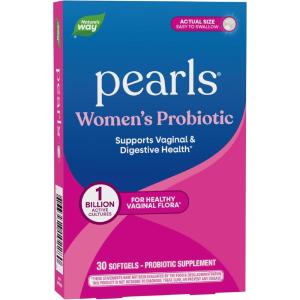 Nature’s Way Women’s Probiotic Pearls, Supports Vaginal and Digestive Health*, Protects Against Occasional Constipation & Bloating*, 1 Billion Live Cultures, 30 Softgels (Packaging May Vary)