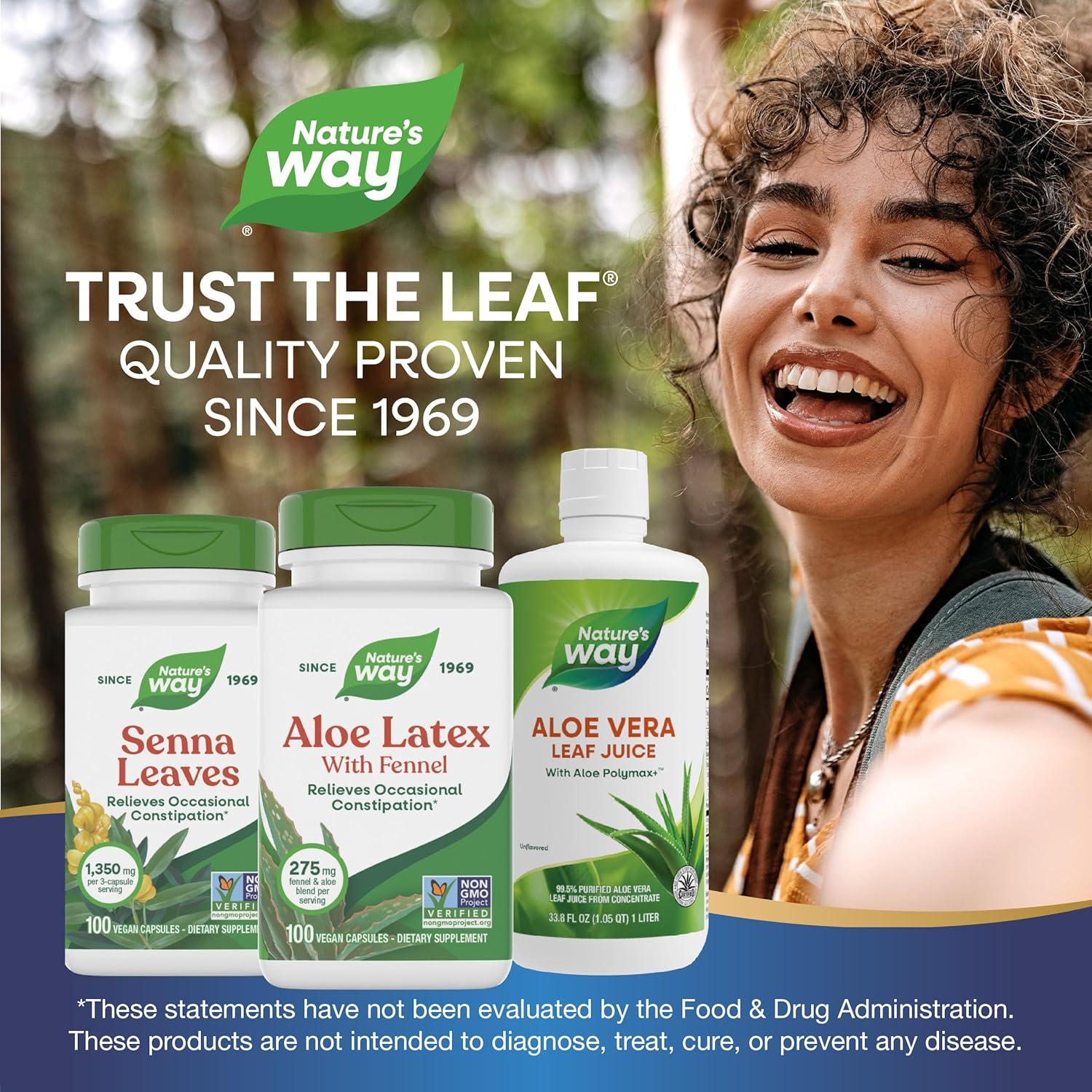 image:imageNatures Way Aloe Latex with Fennel Aloe Vera Capsules for Occasional Constipation NonGMO Project Verified Gluten Free 100 Vegan Capsules Packaging May Vary100 Count Pack of 1
