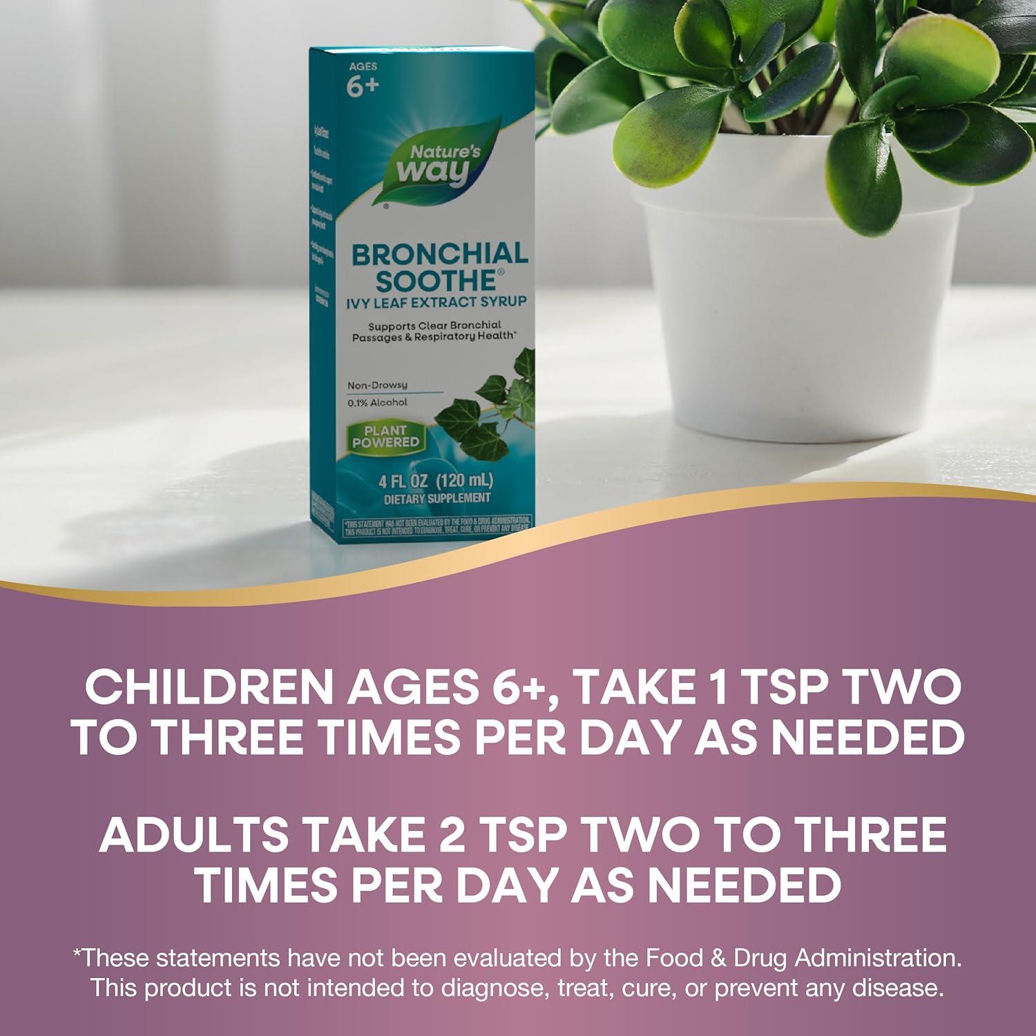 image:imageNatures Way Bronchial Soothe Ivy Leaf Extract Syrup Supports Respiratory Health Supports Clear Bronchial Passages NonDrowsy 4 Fl Oz Packaging May Vary4 Fl Oz Pack of 2