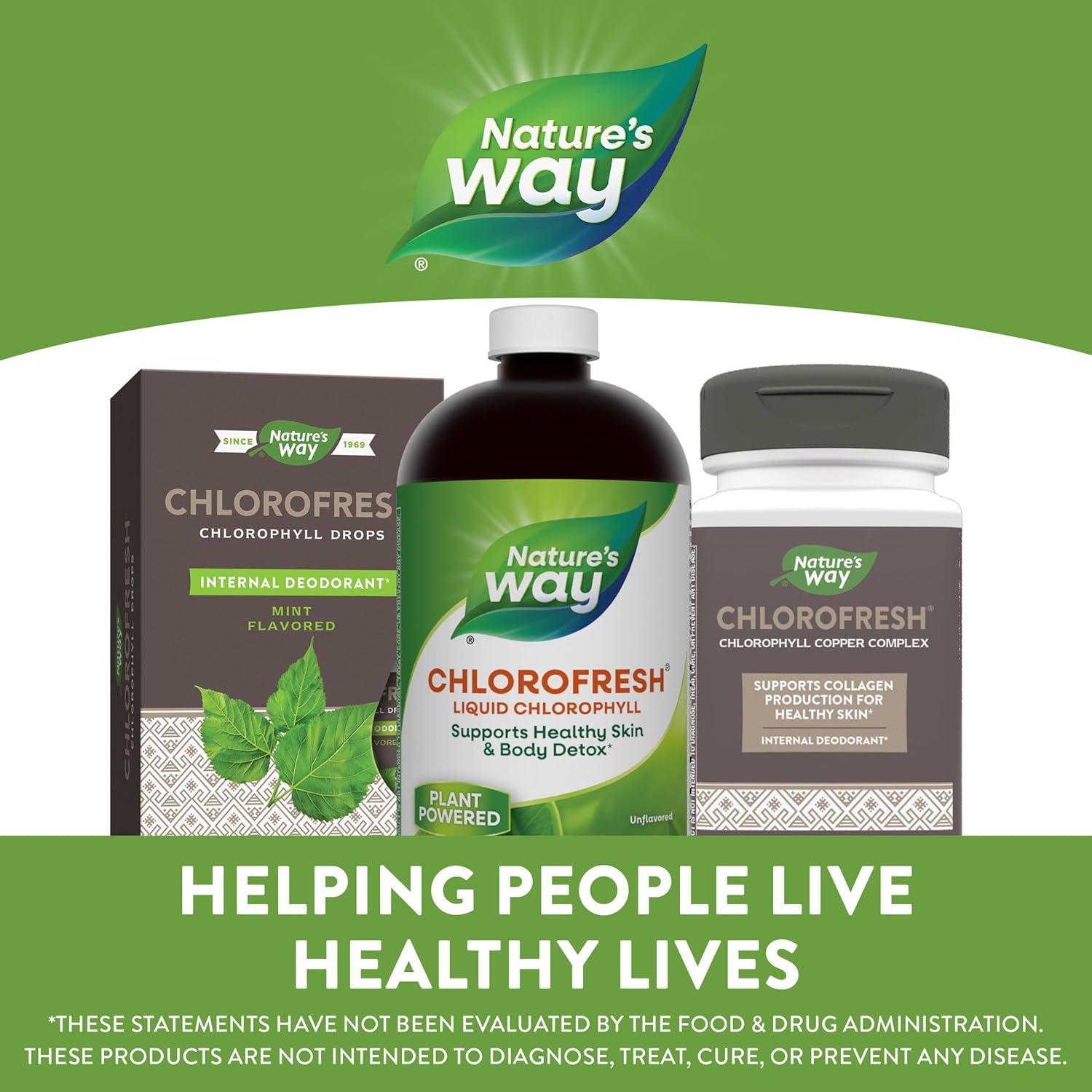 image:imageNatures Way Chlorofresh Liquid Chlorophyll Supports Healthy Skin amp Body Detox Internal Deodorant Supplement Supports Detoxification Pathways Unflavored 16 Fl Oz