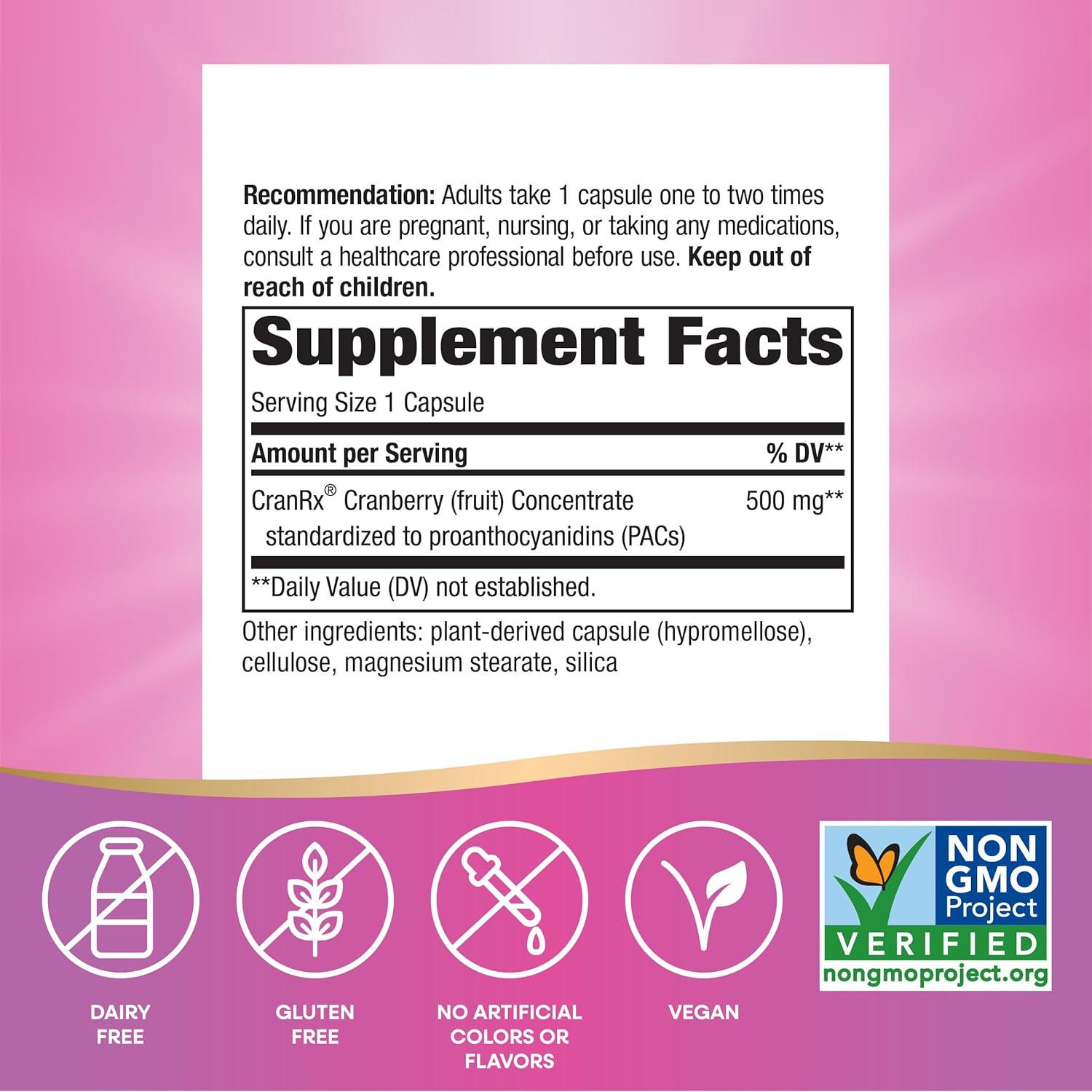 image:imageNatures Way CranRx BioActive Cranberry Supports Urinary Tract Health Antioxidant Support 500 mg potency Vegan NonGMO Project Verified 30 Capsules