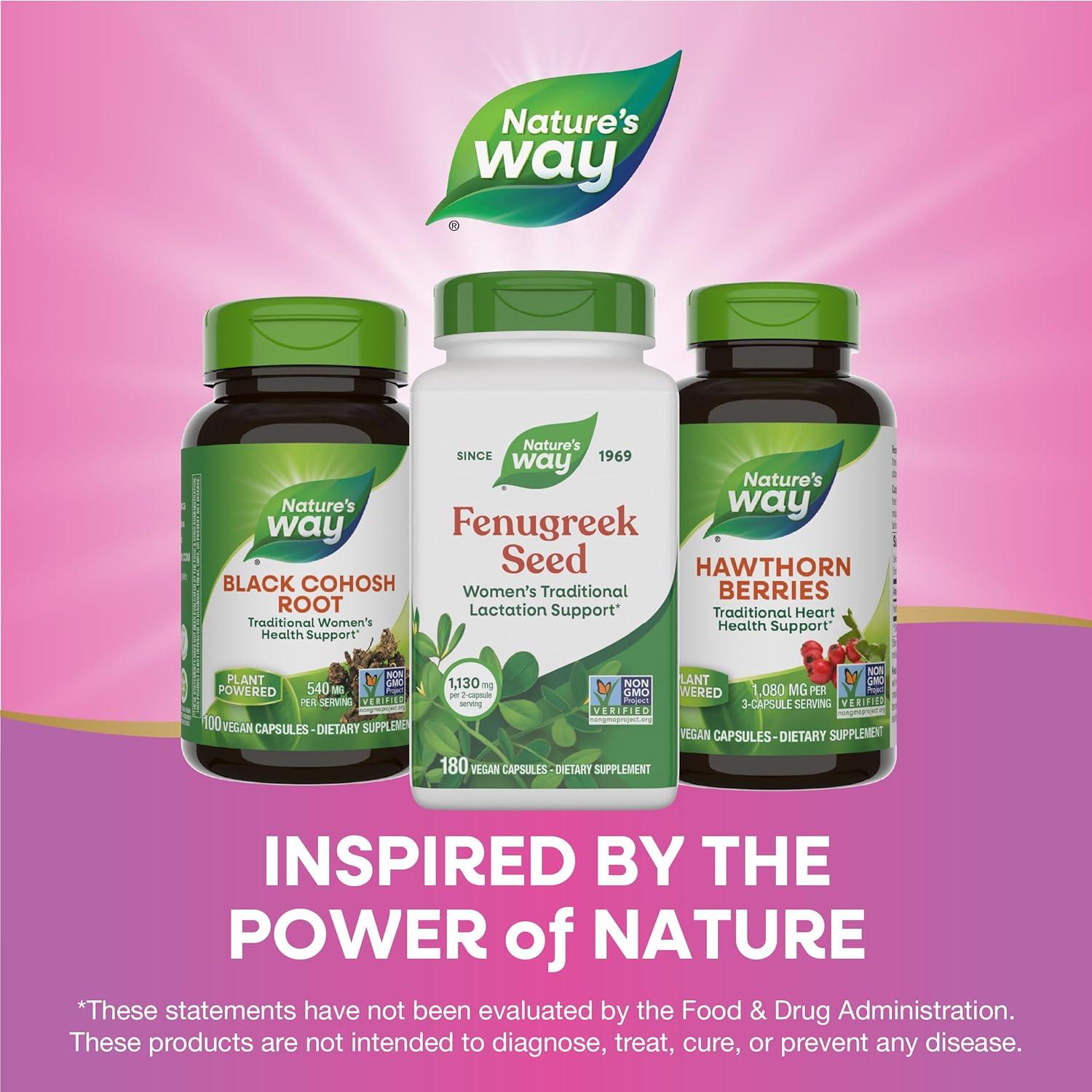 image:imageNatures Way Fenugreek Seed Supplement Fenugreek for Traditional Breastfeeding Lactation Support NonGMO Project Verified Vegan 100 Capsules Packaging May Vary180 Count Pack of 1