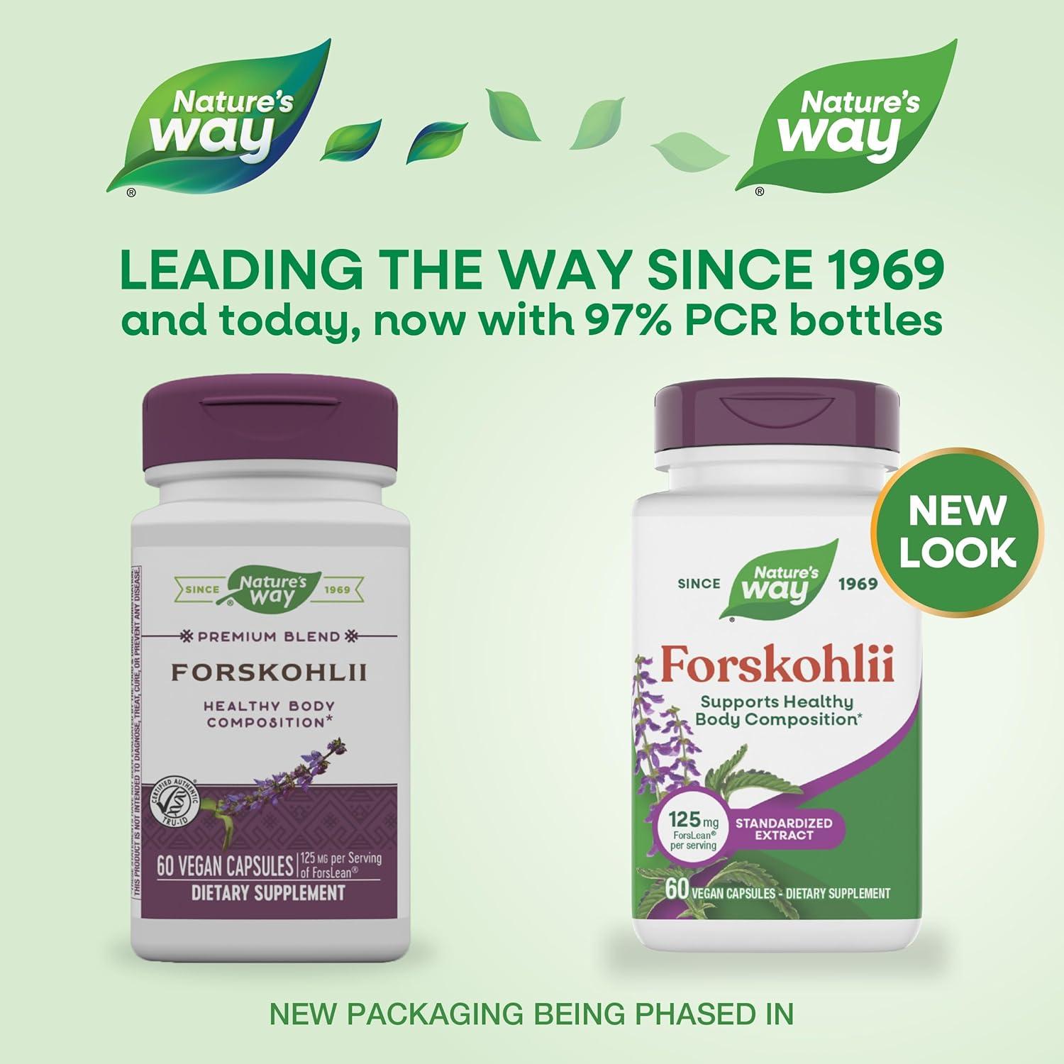 image:imageNatures Way Forskohlii Supports Healthy Body Composition Standardized Extract 125 mg ForsLean per Serving 60 Vegan Capsules Packaging May Vary