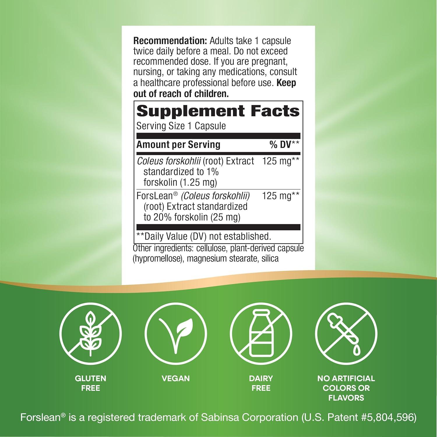 image:imageNatures Way Forskohlii Supports Healthy Body Composition Standardized Extract 125 mg ForsLean per Serving 60 Vegan Capsules Packaging May Vary