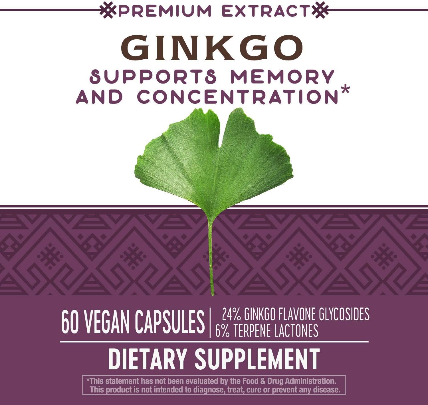 image:imageNatures Way Ginkgo Premium Extract Supports Memory amp Concentration 120 mg Ginkgo Biloba Extract per 2Capsule Serving with Gotu Kola Vegan No Gluten 60 Capsules Packaging May Vary