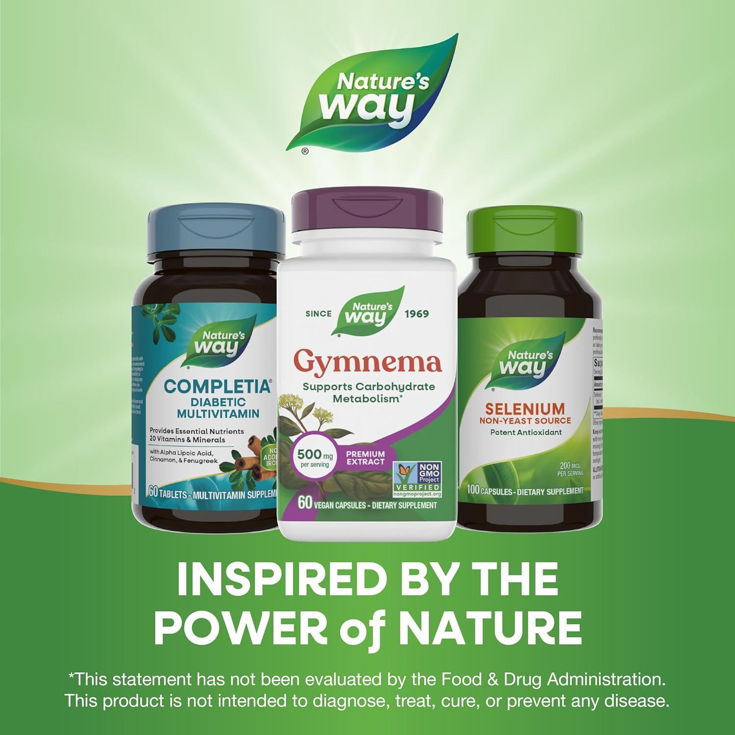 image:imageNatures Way Gymnema Premium Extract Supports Carbohydrate Metabolism 500 mg per Serving NonGMO Project Verified 60 Vegan Capsules Packaging May Vary