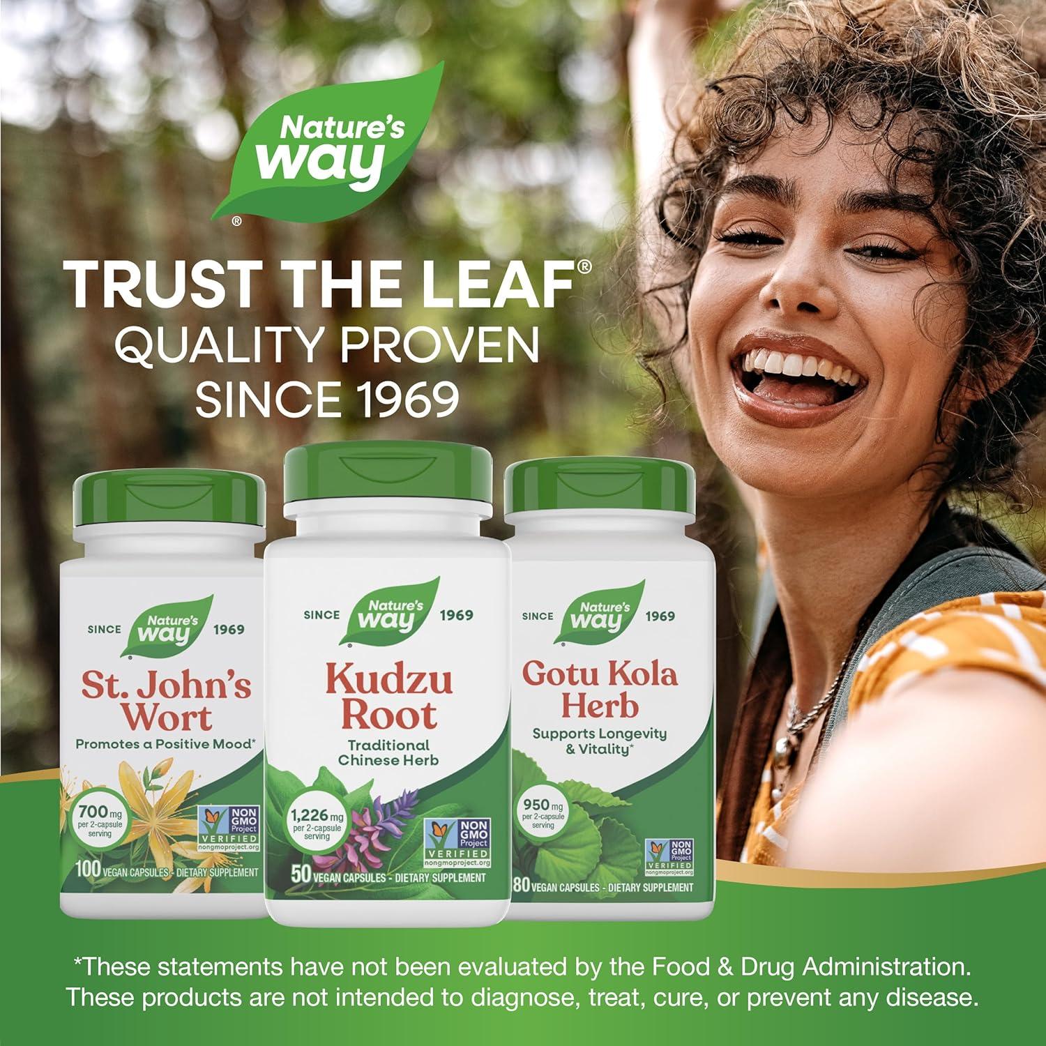 image:imageNatures Way Kudzu Root 1226 mg per 2Capsule Serving NonGMO Project Verified 50 Vegan Capsules Packaging May Vary