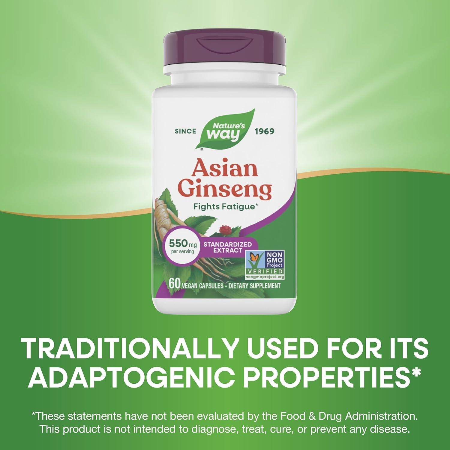 image:imageNatures Way Premium Herbal Asian Ginseng Fights Fatigue 60 Capsules