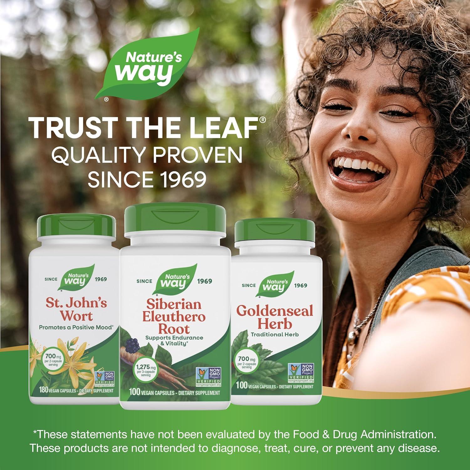 image:imageNatures Way Premium Herbal Siberian Eleuthero Root Supplement Supports Endurance amp Vitality Adaptogen 1275mg per 3Capsule Serving NonGMO Project Verified 180 Capsules Packaging May Vary100 Count Pack of 1