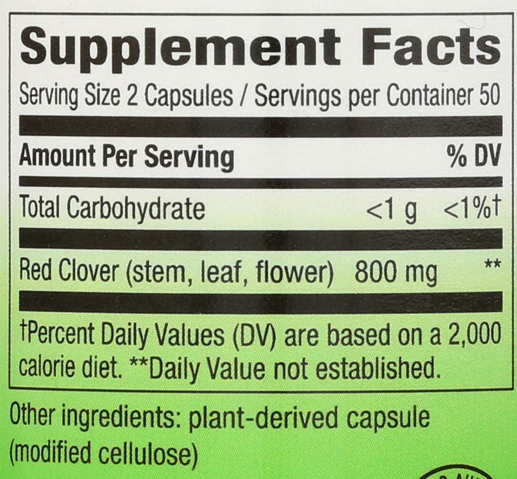 image:imageNatures Way Red Clover Blossom Herb Traditional Health Support for Women 800 mg per 2Capsule Serving NonGMO Project Verified Red Clover Supplement 100 Vegan Capsules Packaging May Vary100 Count Pack of 2
