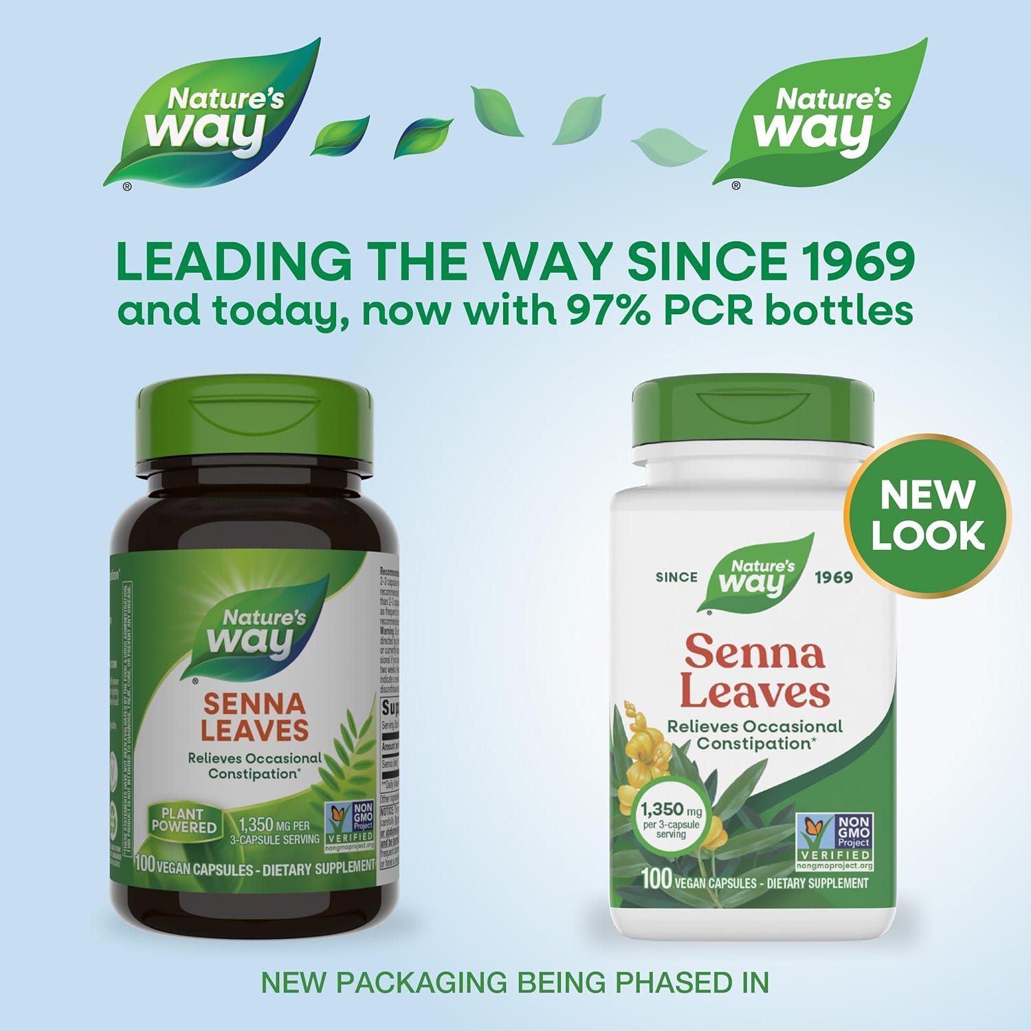 image:imageNatures Way Senna Leaves Relieves Occasional Constipation 1350 mg per 3Capsule Serving NonGMO Project Verified 100 Capsules Packaging May Vary100 Count Pack of 1