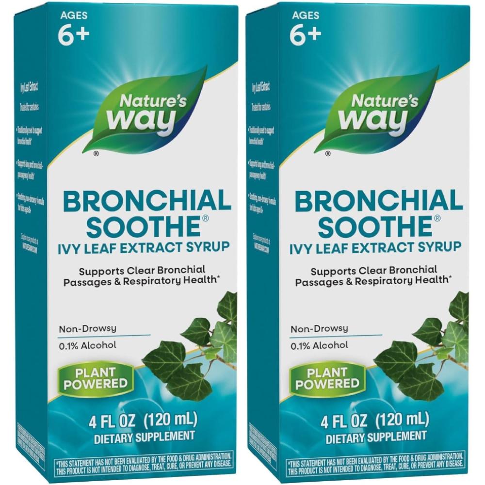 image:imageNatures Way Bronchial Soothe Ivy Leaf Extract Syrup Supports Respiratory Health Supports Clear Bronchial Passages NonDrowsy 4 Fl Oz Packaging May Vary4 Fl Oz Pack of 2