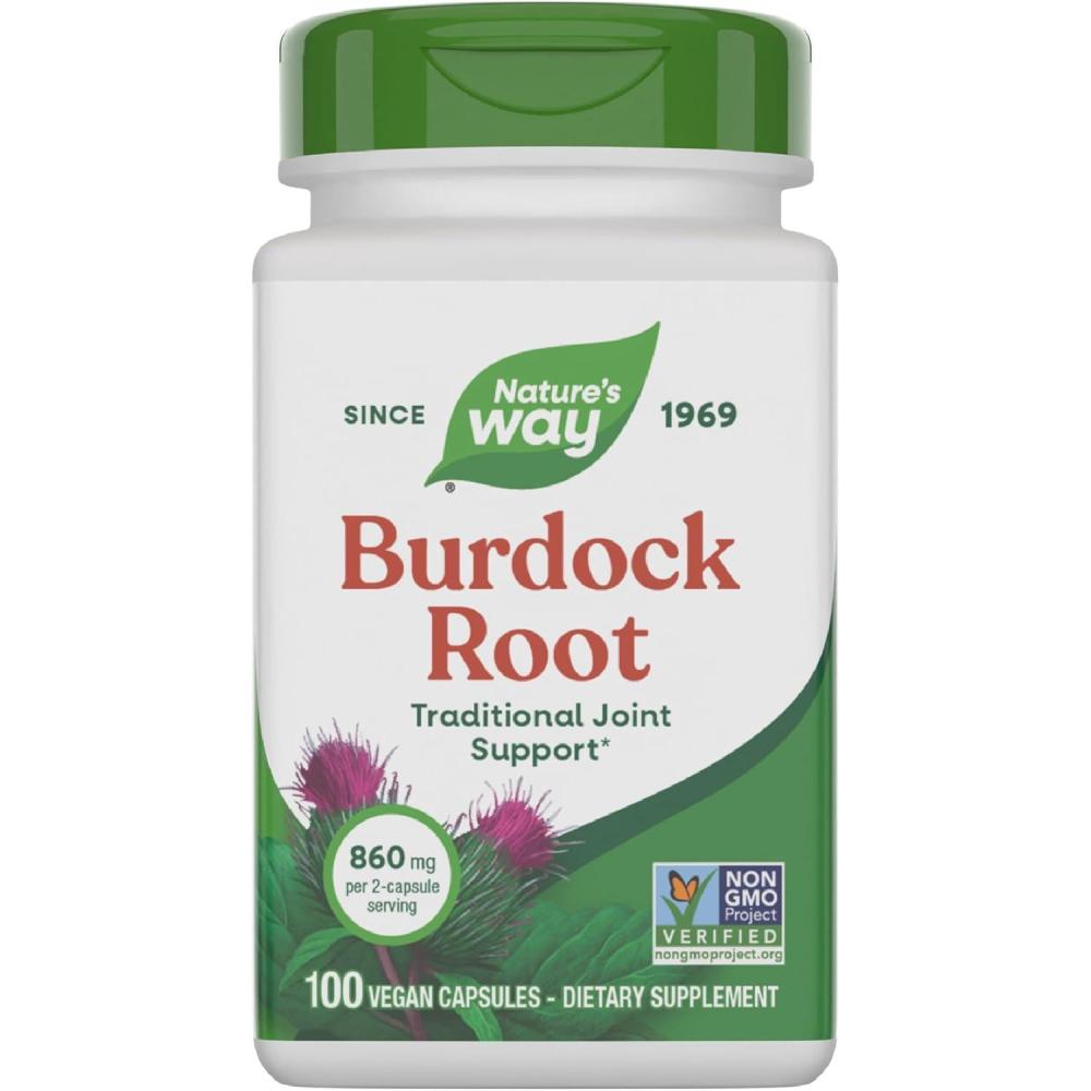 image:imageNatures Way Burdock Root Traditional Joint Support 100 Vegan Capsules Packaging May Vary