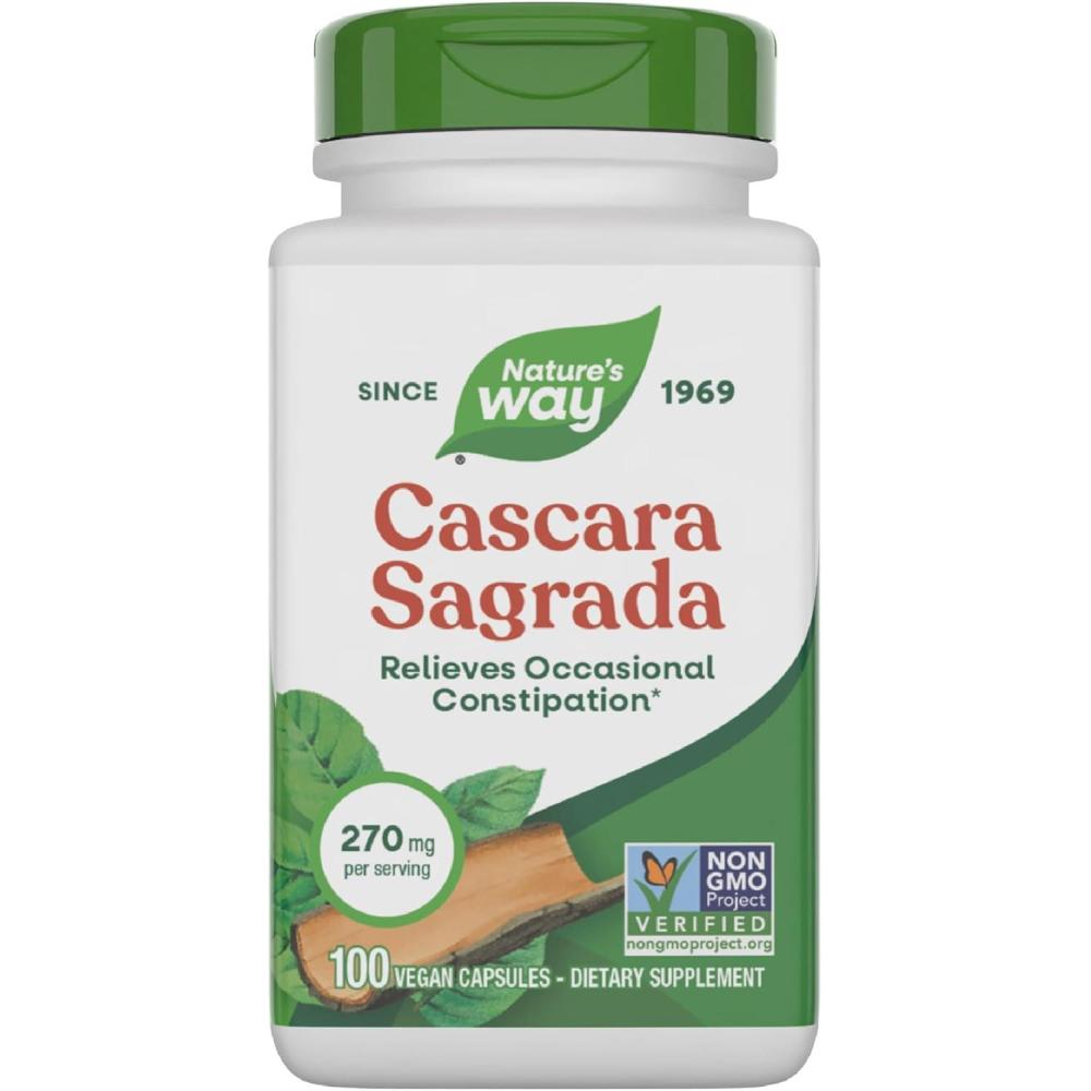 image:imageNatures Way Cascara Sagrada Bark Occasional Constipation Relief For Adults and Kids Ages 12 Supports Regularity NonGMO Project Verified 270 mg per Serving 180 Capsules Packaging May VaryUnflavored