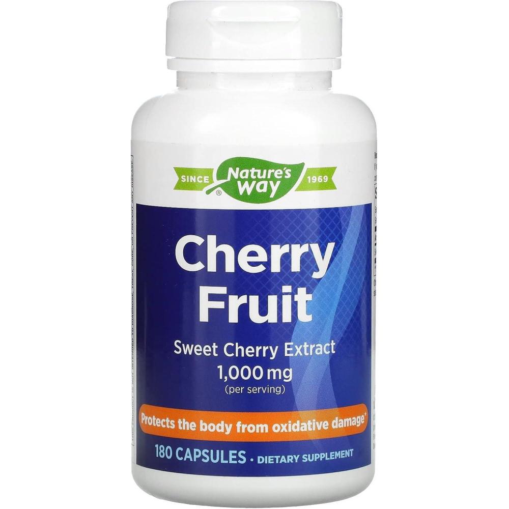 image:imageNatures Way Cherry Fruit Sweet Cherry Extract Supports Antioxidant Pathways 1000 mg Per 2Capsule Serving Gluten free 180 Capsules Packaging May Vary180 Count Pack of 1