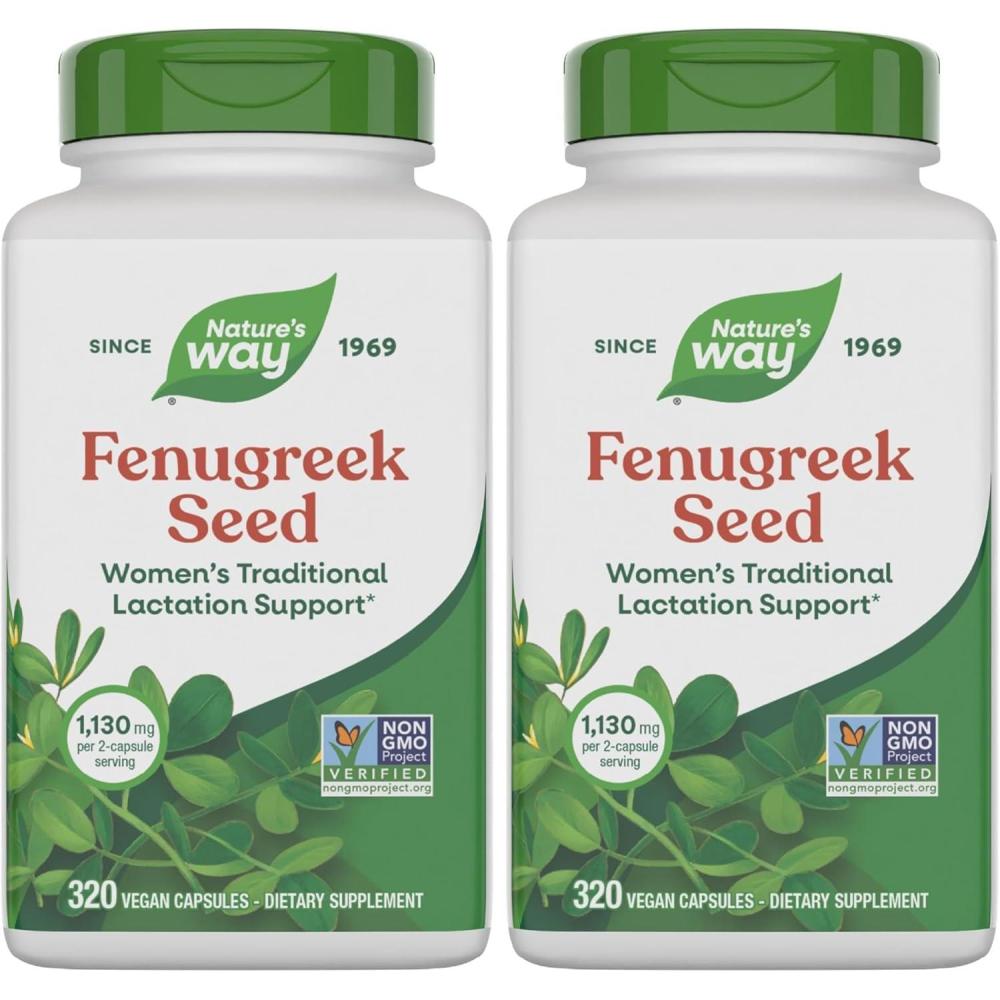 image:imageNatures Way Fenugreek Seed Supplement Fenugreek for Traditional Breastfeeding Lactation Support NonGMO Project Verified Vegan 100 Capsules Packaging May Vary320 Count Pack of 2