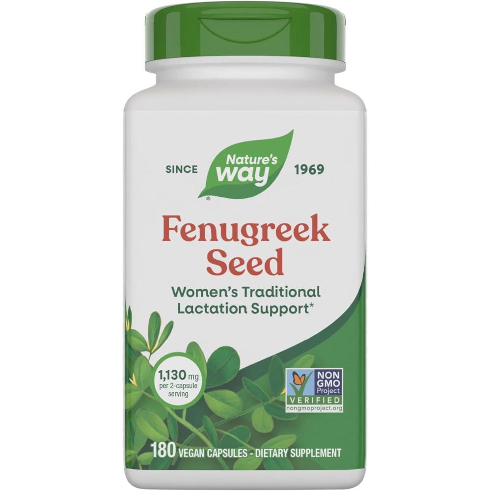 image:imageNatures Way Fenugreek Seed Supplement Fenugreek for Traditional Breastfeeding Lactation Support NonGMO Project Verified Vegan 100 Capsules Packaging May Vary180 Count Pack of 1