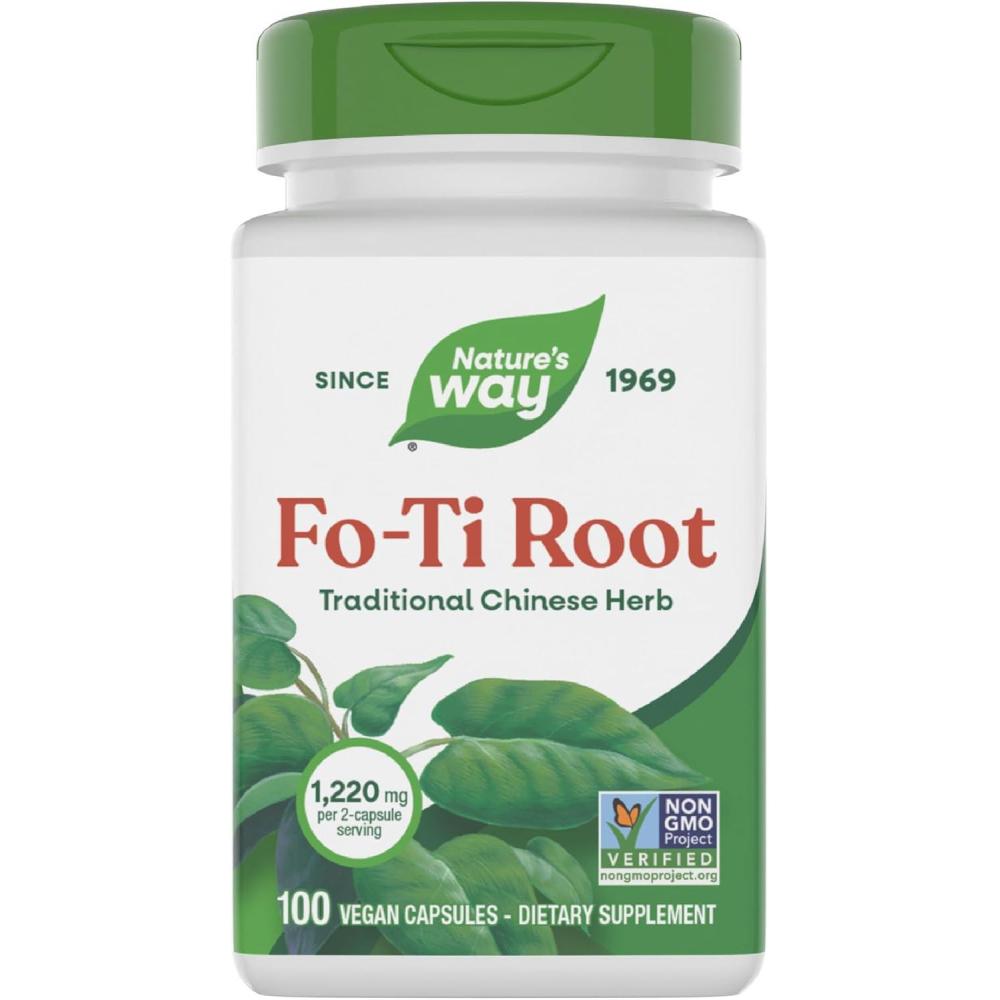 image:imageNatures Way FoTi Root Traditional Chinese Herb 1220 mg per serving 100 Vegan Capsules Packaging May Vary100 Count Pack of 1