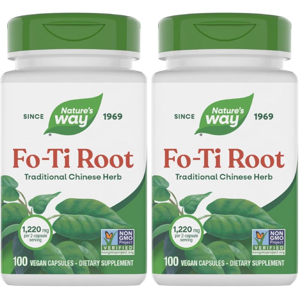 image:imageNatures Way FoTi Root Traditional Chinese Herb 1220 mg per serving 100 Vegan Capsules Packaging May Vary100 Count Pack of 2