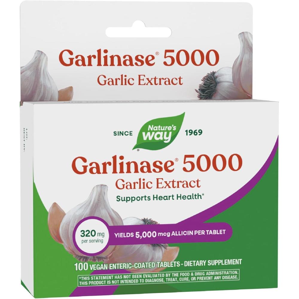 image:imageNatures Way Garlinase 5000 Garlic Extract Supports Heart Health OdorFree Vegan 100 Tablets Packaging May VaryGarlic